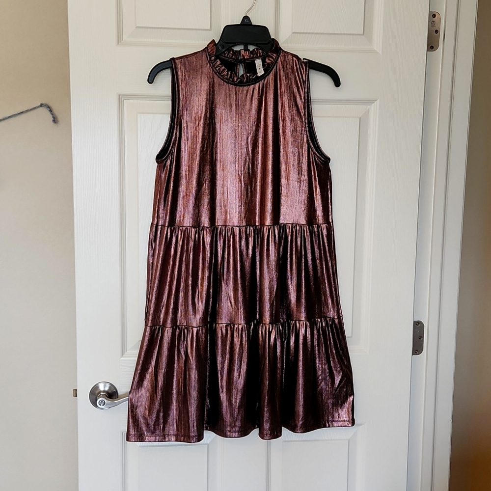NWOT Metallic Sleeveless Dress sz S